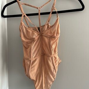 Mesh tan bodysuit